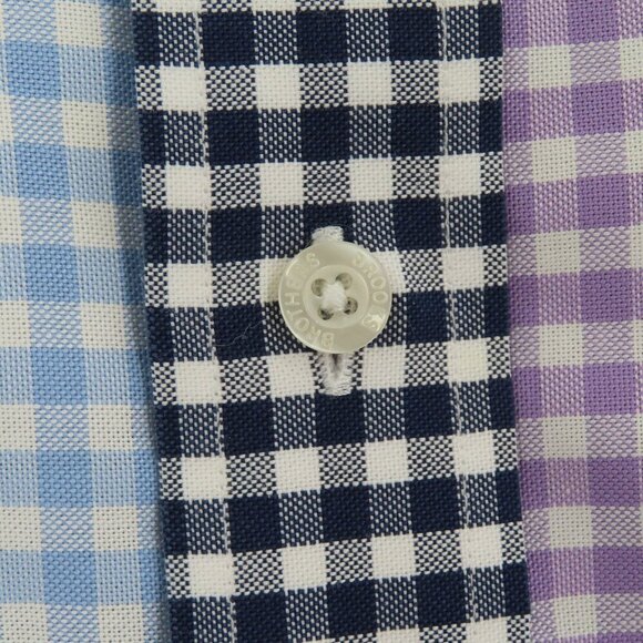 Brooks Brothers Medium Multicolor Colorblock Gingham Long Sleeve Button Shirt - Picture 4 of 14